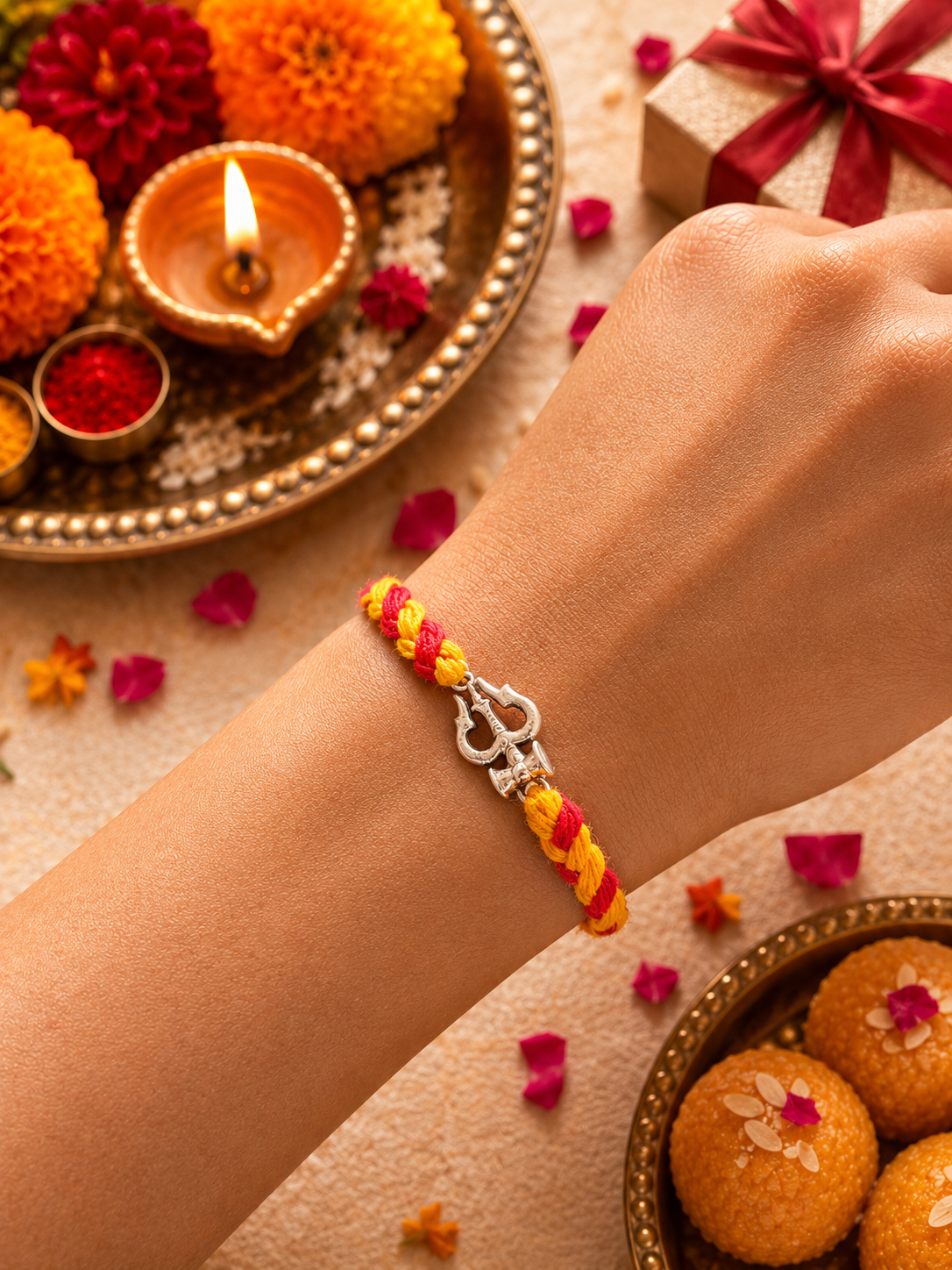 Silver Trishul Rakhi
