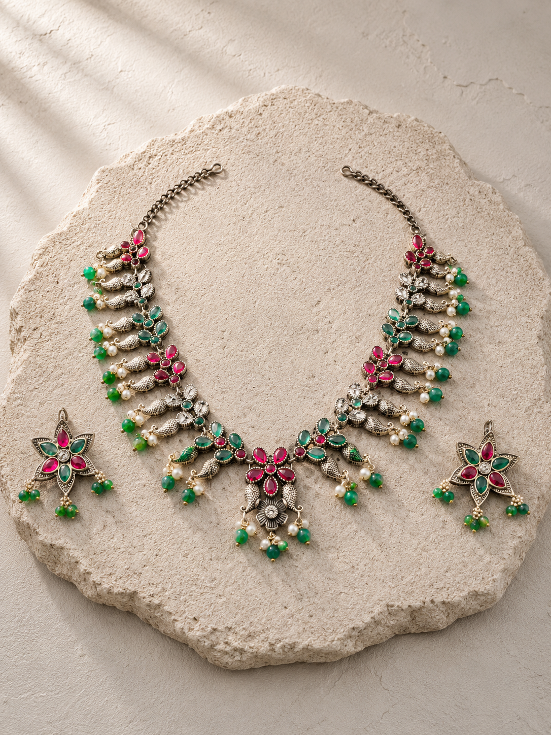 Silver Floral Necklace