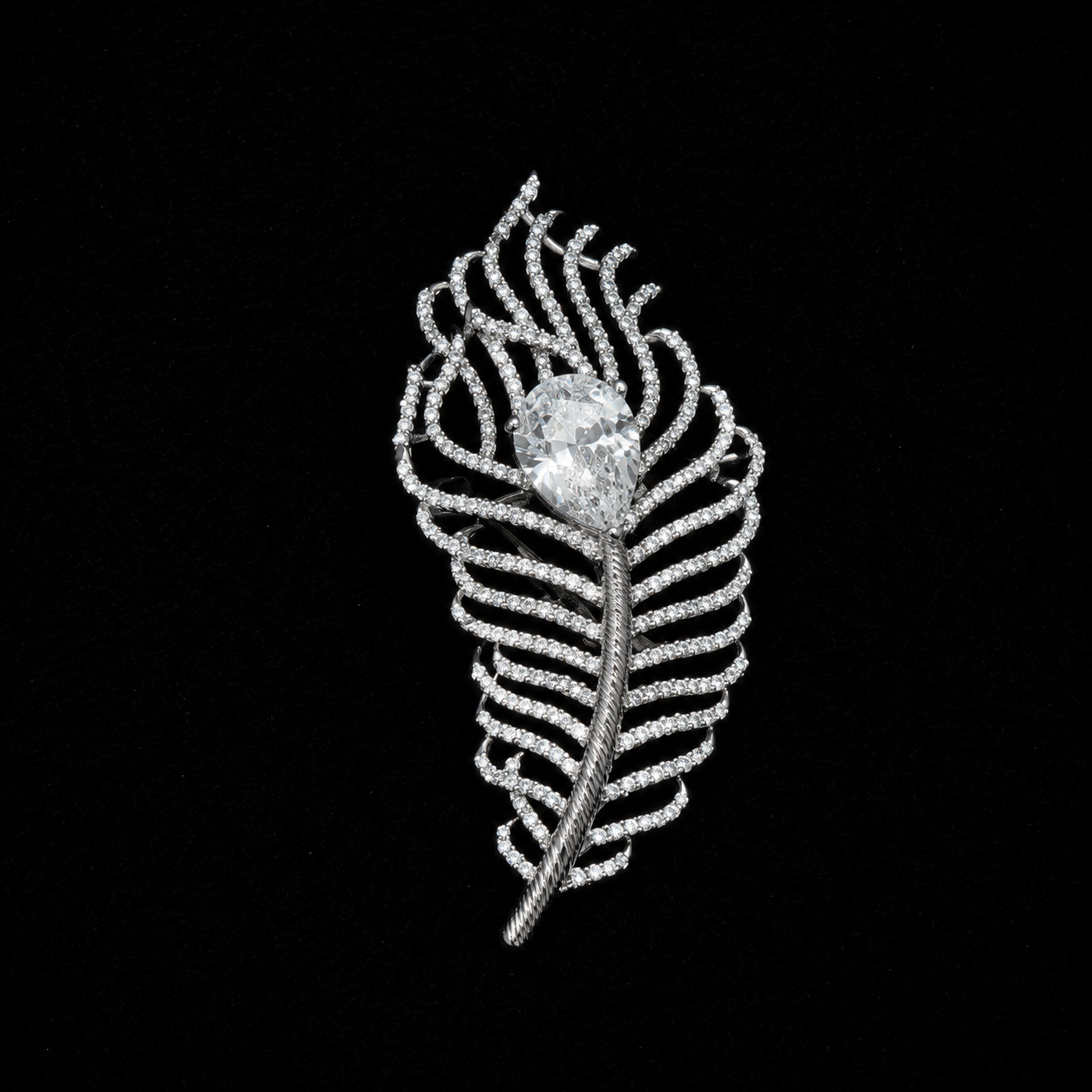 Leaf Crystal Brooch