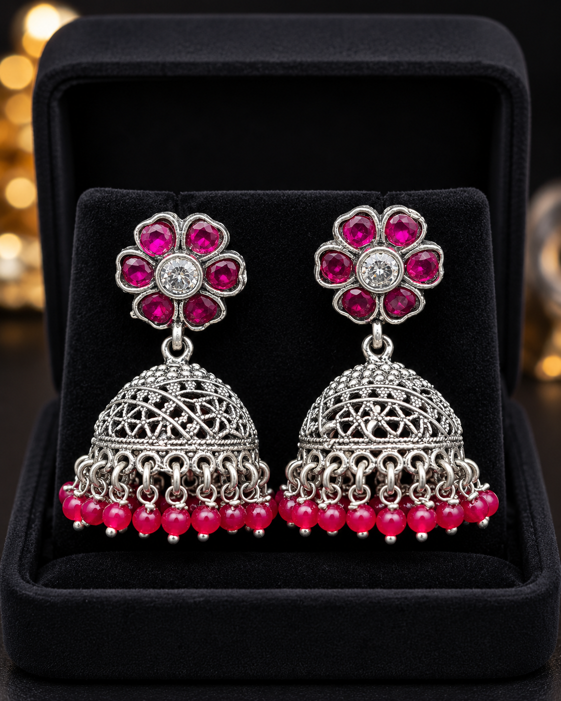 Silver Jhumka Earrings