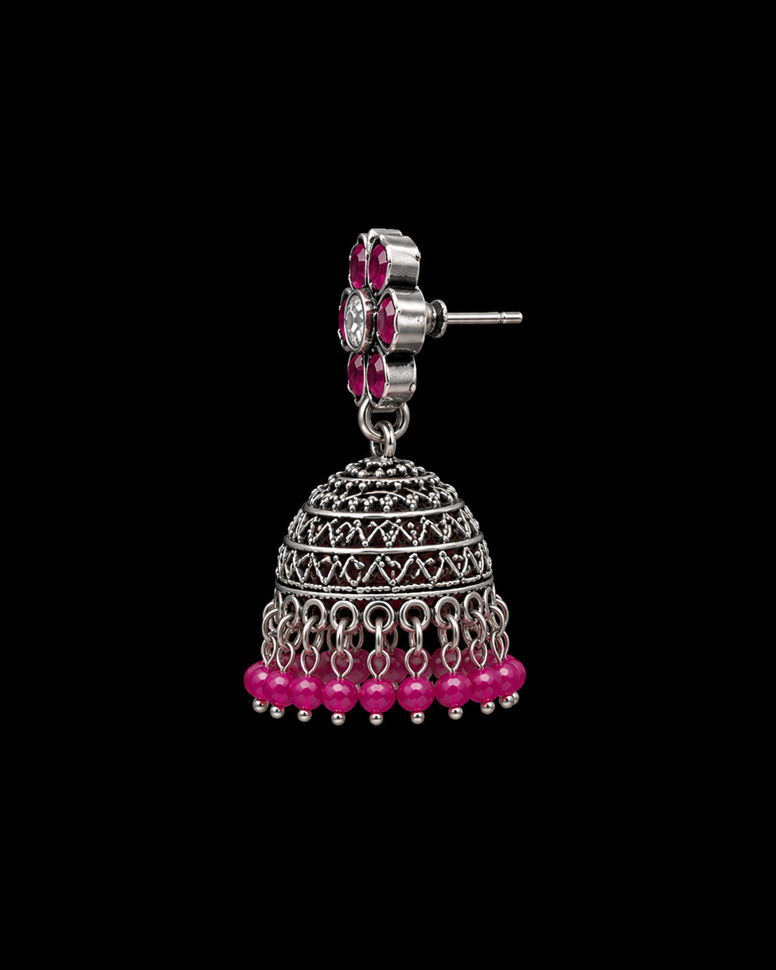 Silver Jhumka Earrings