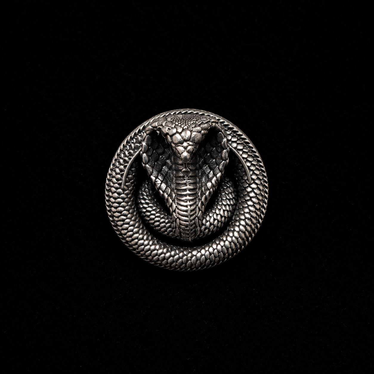 Royal Cobra Antique Silver Finish Brooch