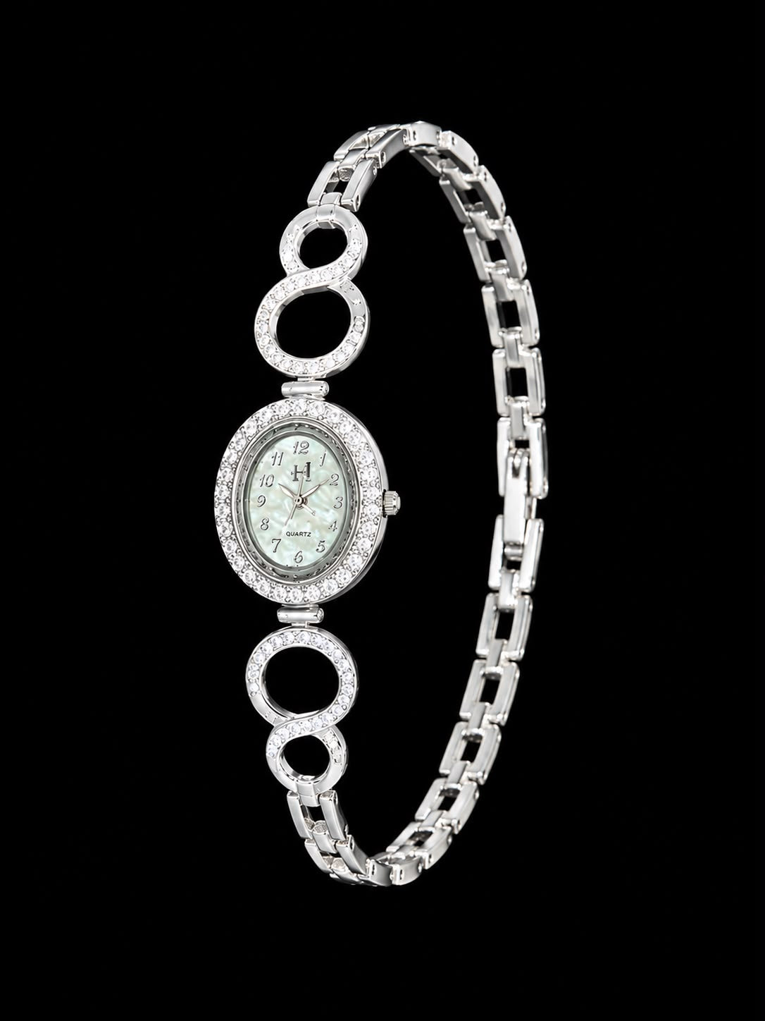 Elegant Crystal Infinity Silver Women's Watch