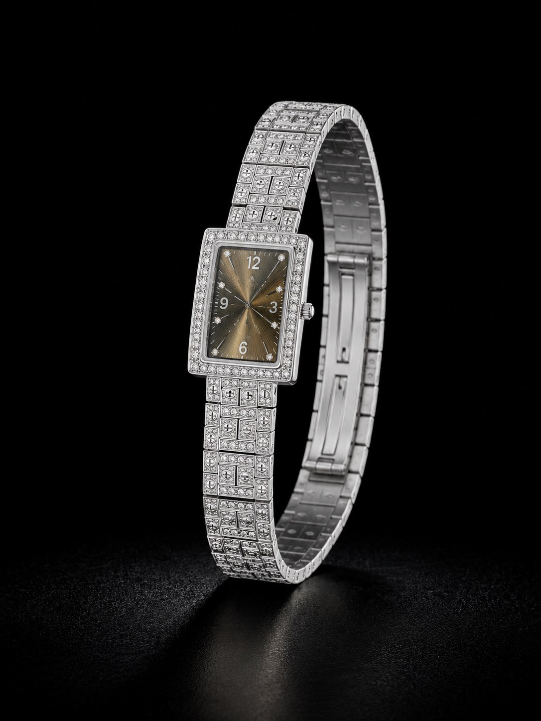 Luxury Silver Crystal Bracelet Watch for Women