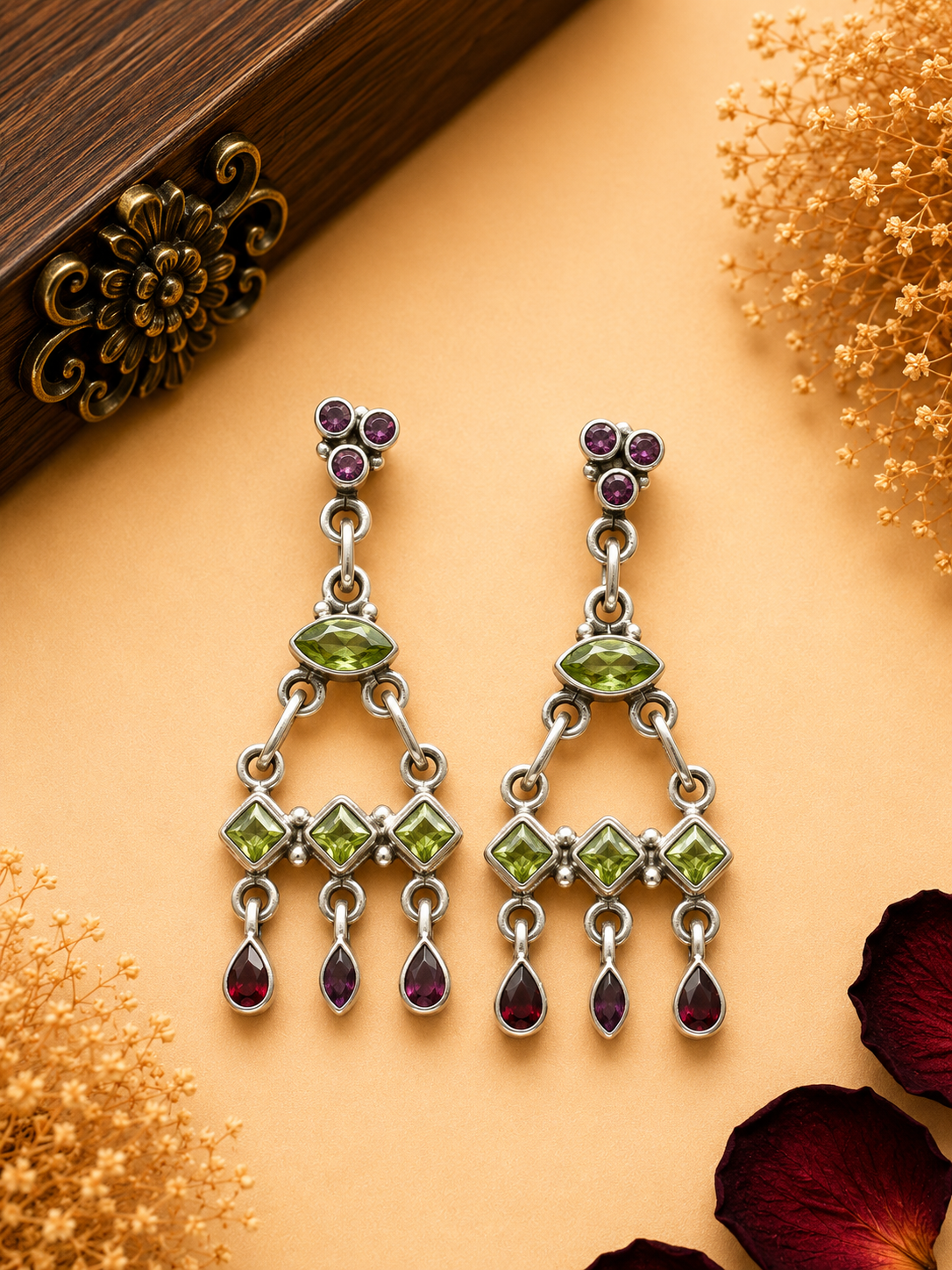 Silver Designer Jhumka Earrings