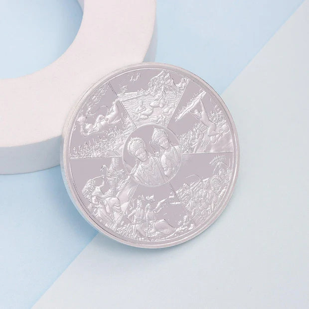 BIS Hallmarked Ramayan 999 Pure Silver Coin