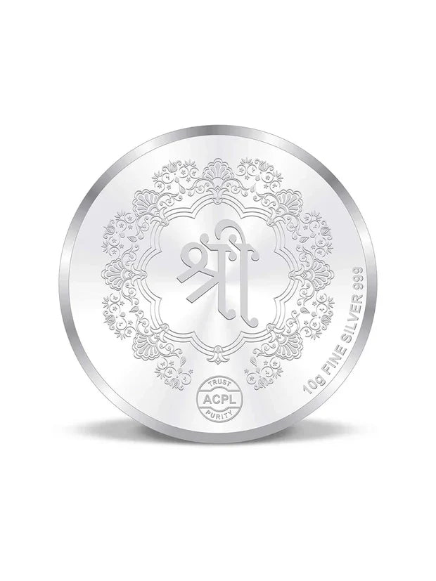 BIS Hallmarked Maa Laxmi and Ganesh 999 Pure Silver Coin