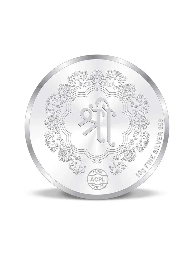 BIS Hallmarked Maa Laxmi and Ganesh 999 Pure Silver Coin