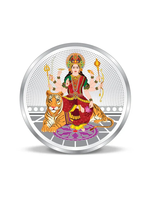 BIS Hallmarked Goddess Durga Mata 999 Pure Silver Coin