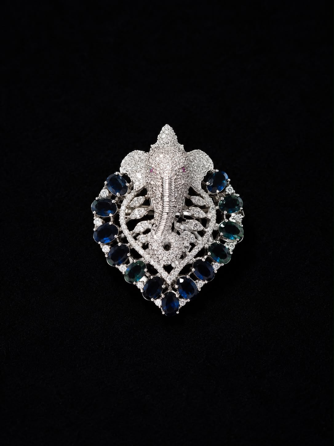 Luxury Lord Ganesha Crystal Brooch