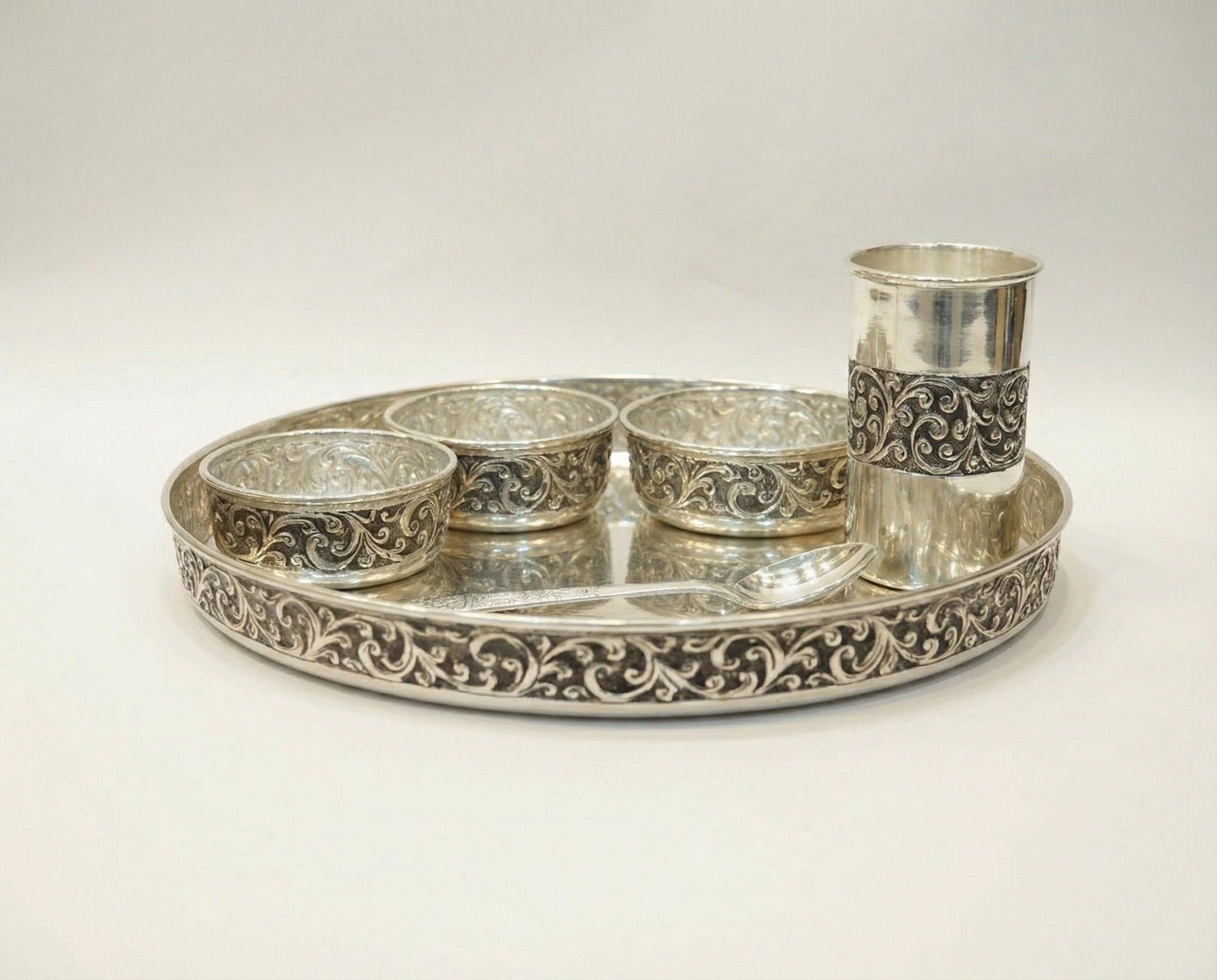 Royal Designer Stainless Steel Pooja & Serving Set (6-Piece)