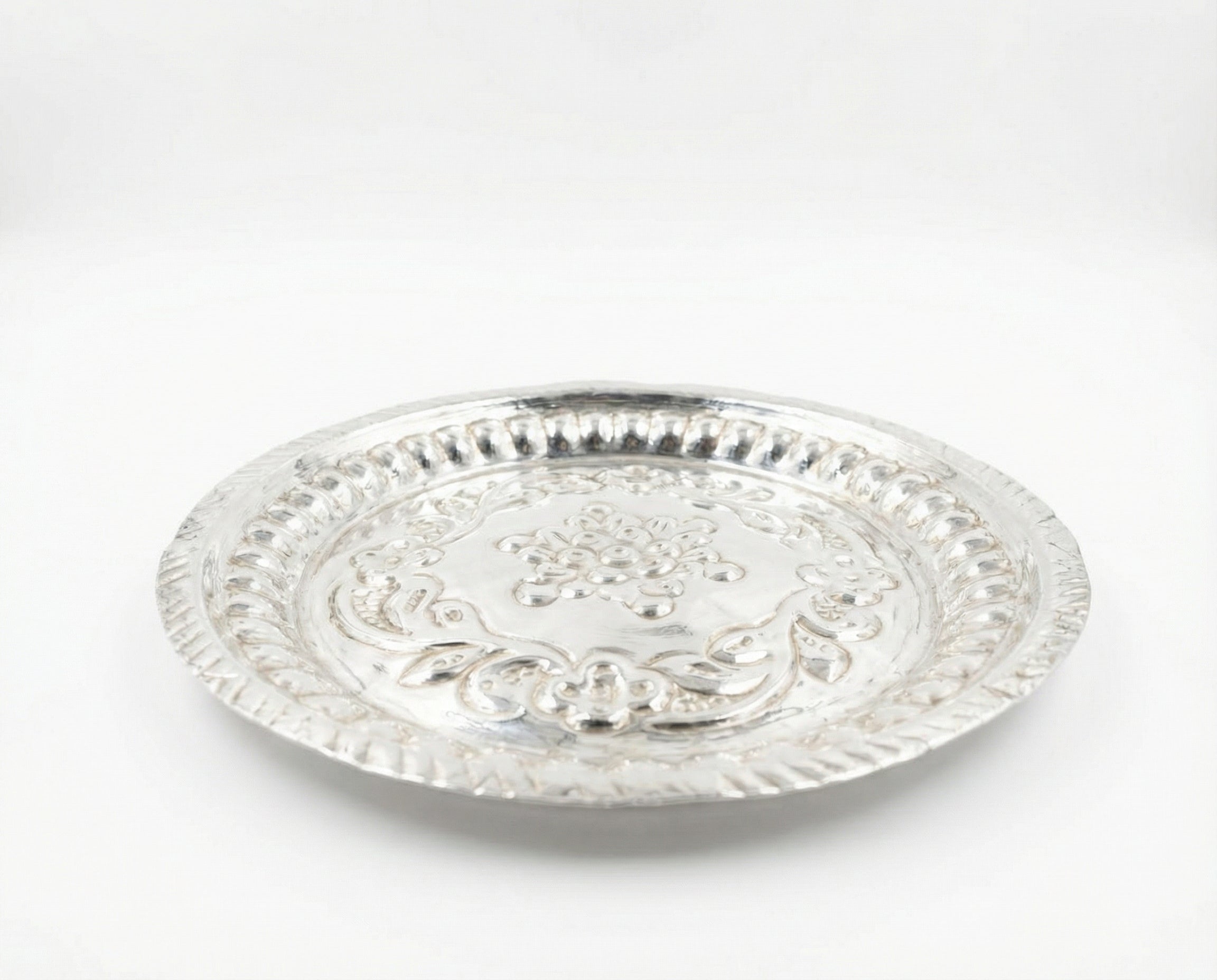 Royal Embossed Gold Finish Serving & Pooja Thali