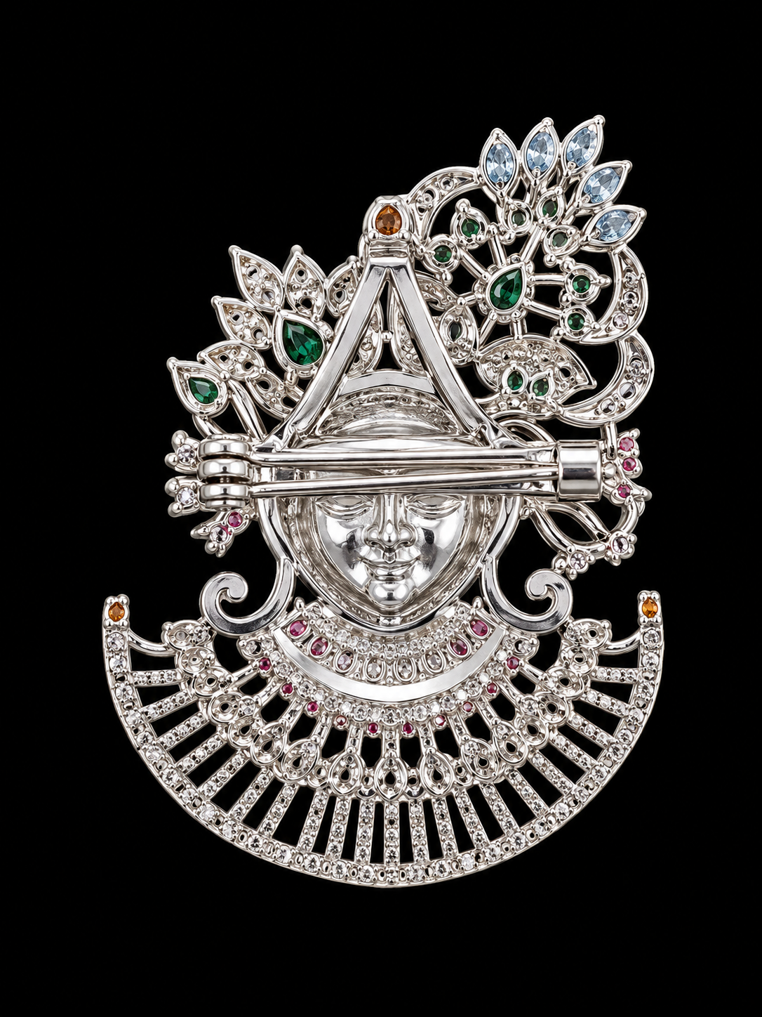 Krishna Emerald Statement Brooch