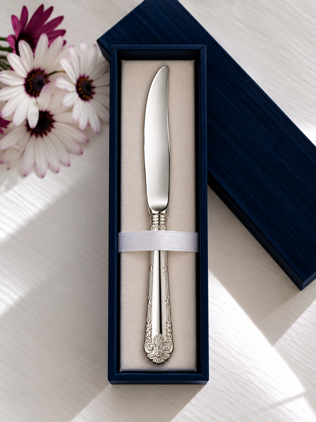 Premium Royal Floral Engraved Silver Table Knife