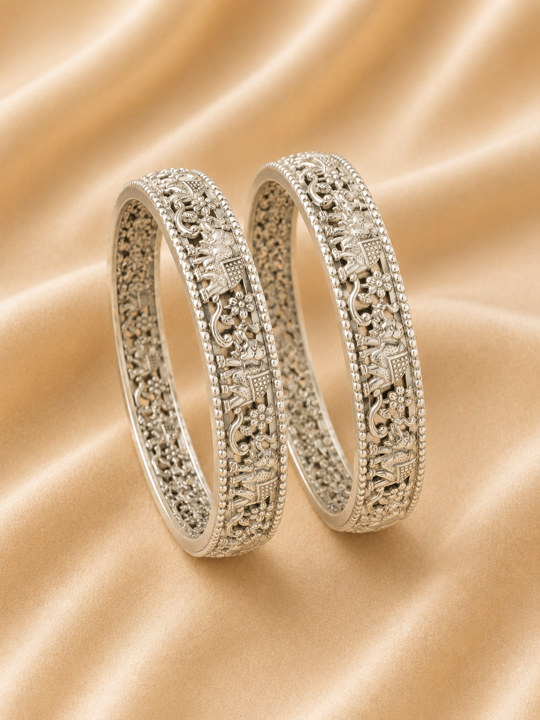 Silver Elephant Designer Bangles