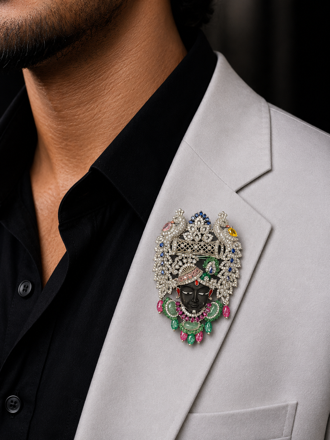 Krishna Statement Brooch