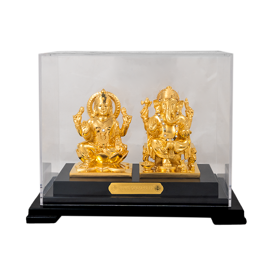 24 KT Gold Foil Laxmi Ganesh Window Frame