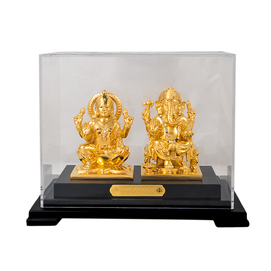 24 KT Gold Foil Laxmi Ganesh Window Frame
