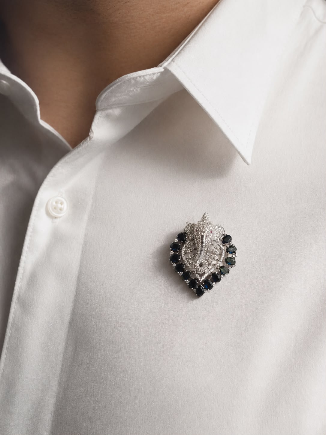 Luxury Lord Ganesha Crystal Brooch
