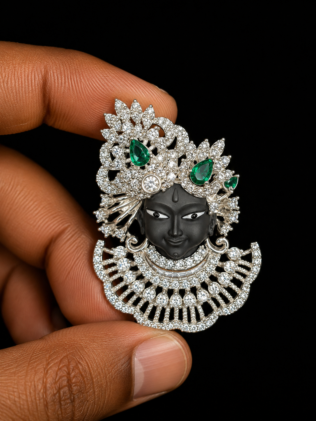Krishna Emerald Statement Brooch