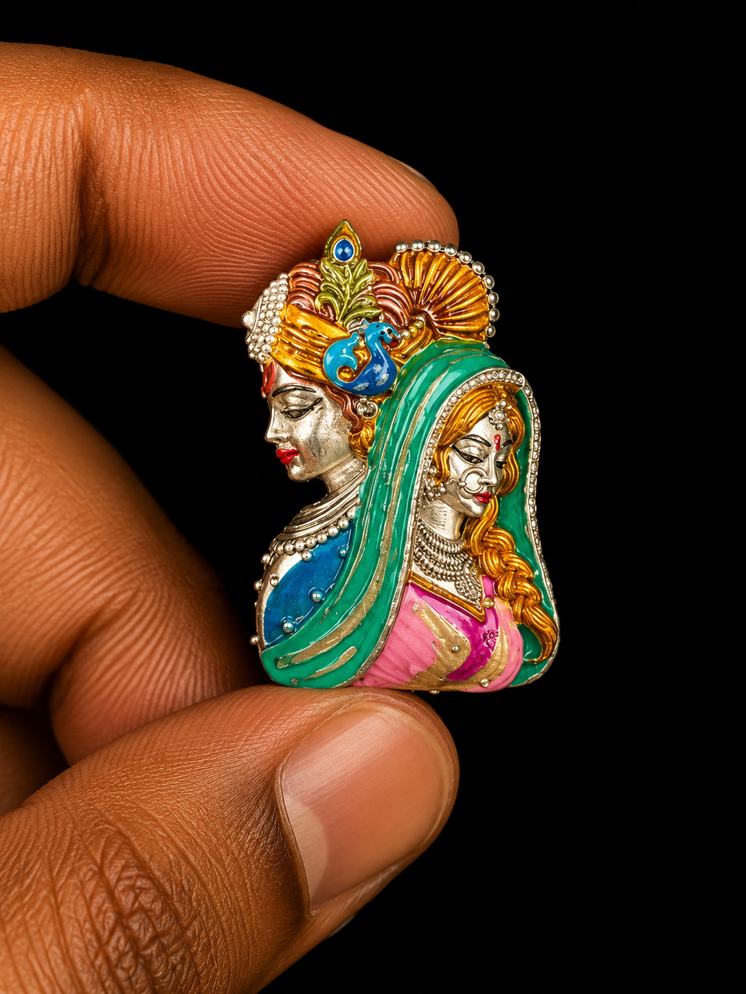 Radha Krishna Designer Brooch