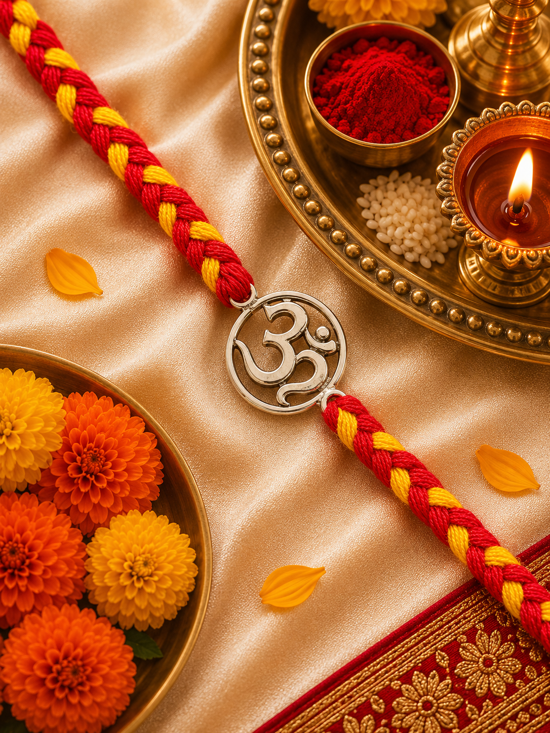 Om Silver Rakhi