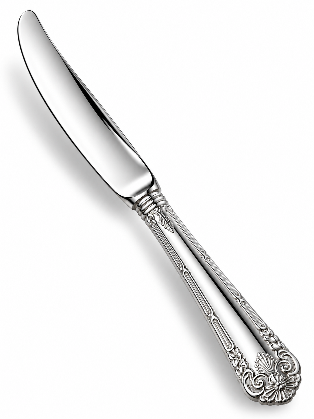 Premium Royal Floral Engraved Silver Table Knife