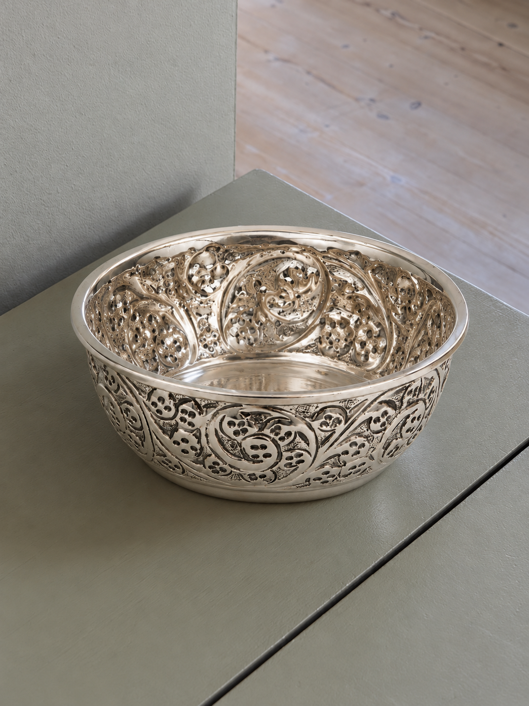 silver bowl