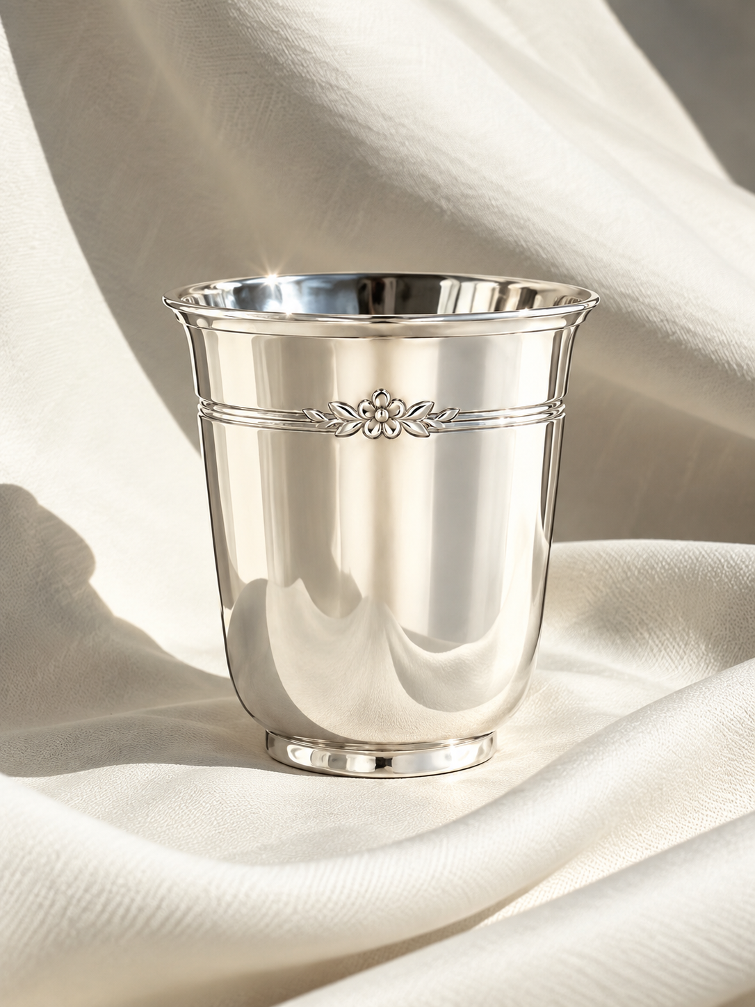 silver baby cup