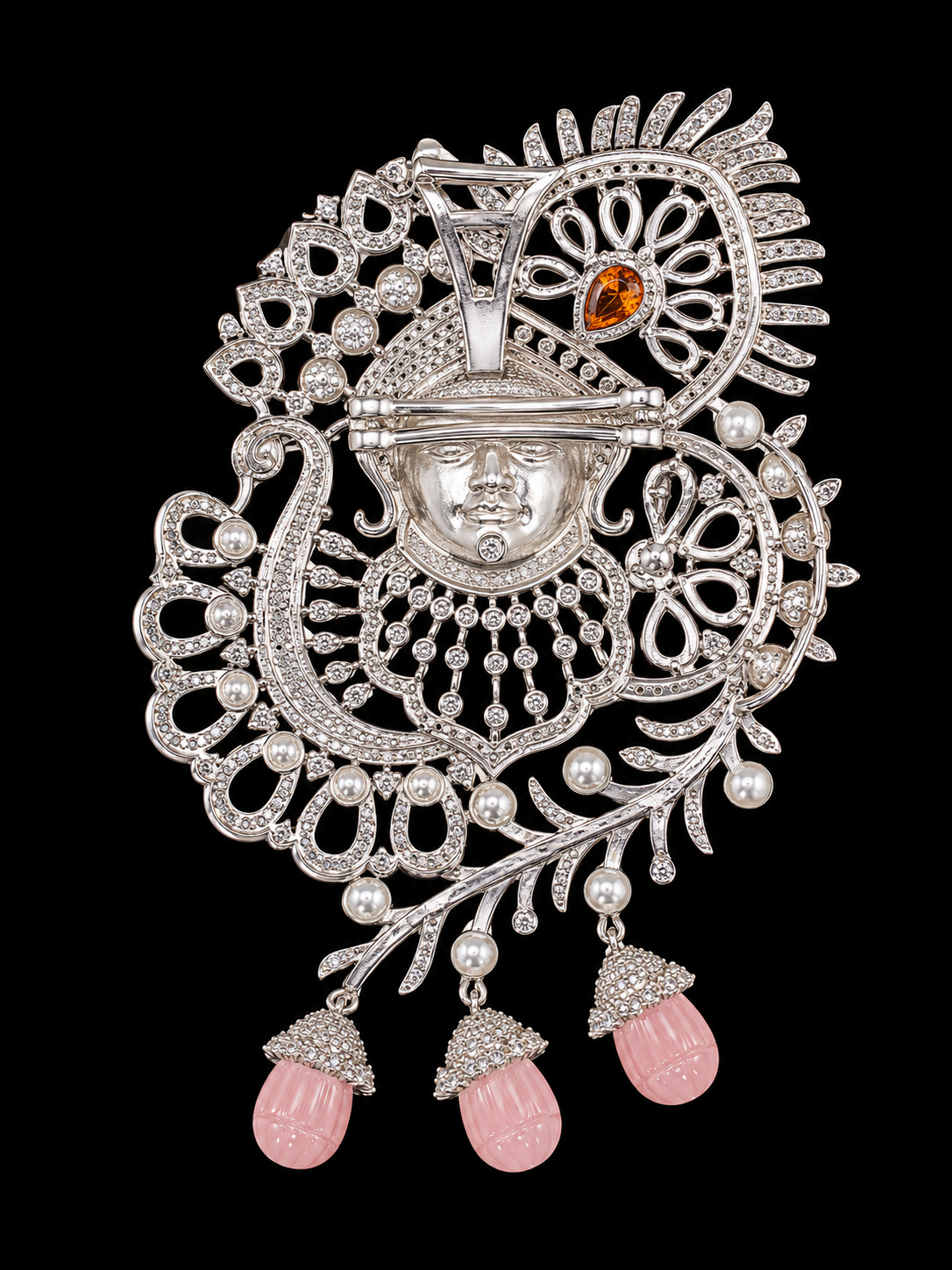 Shree Krishna Designer Statement Brooch