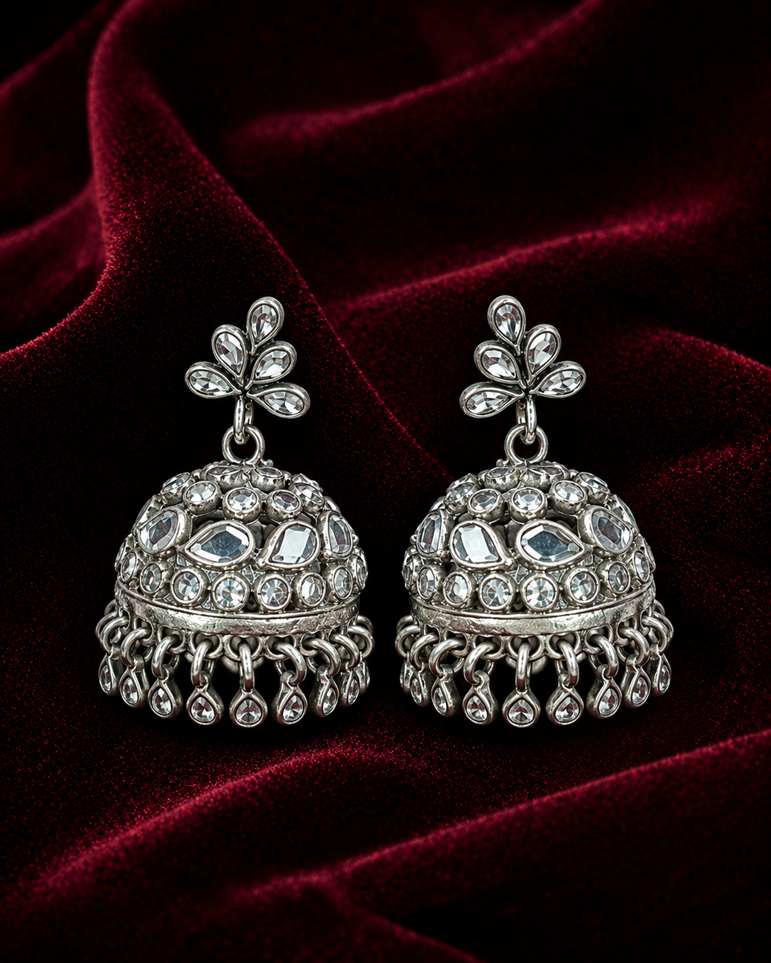 Silver Jhumka Earrings