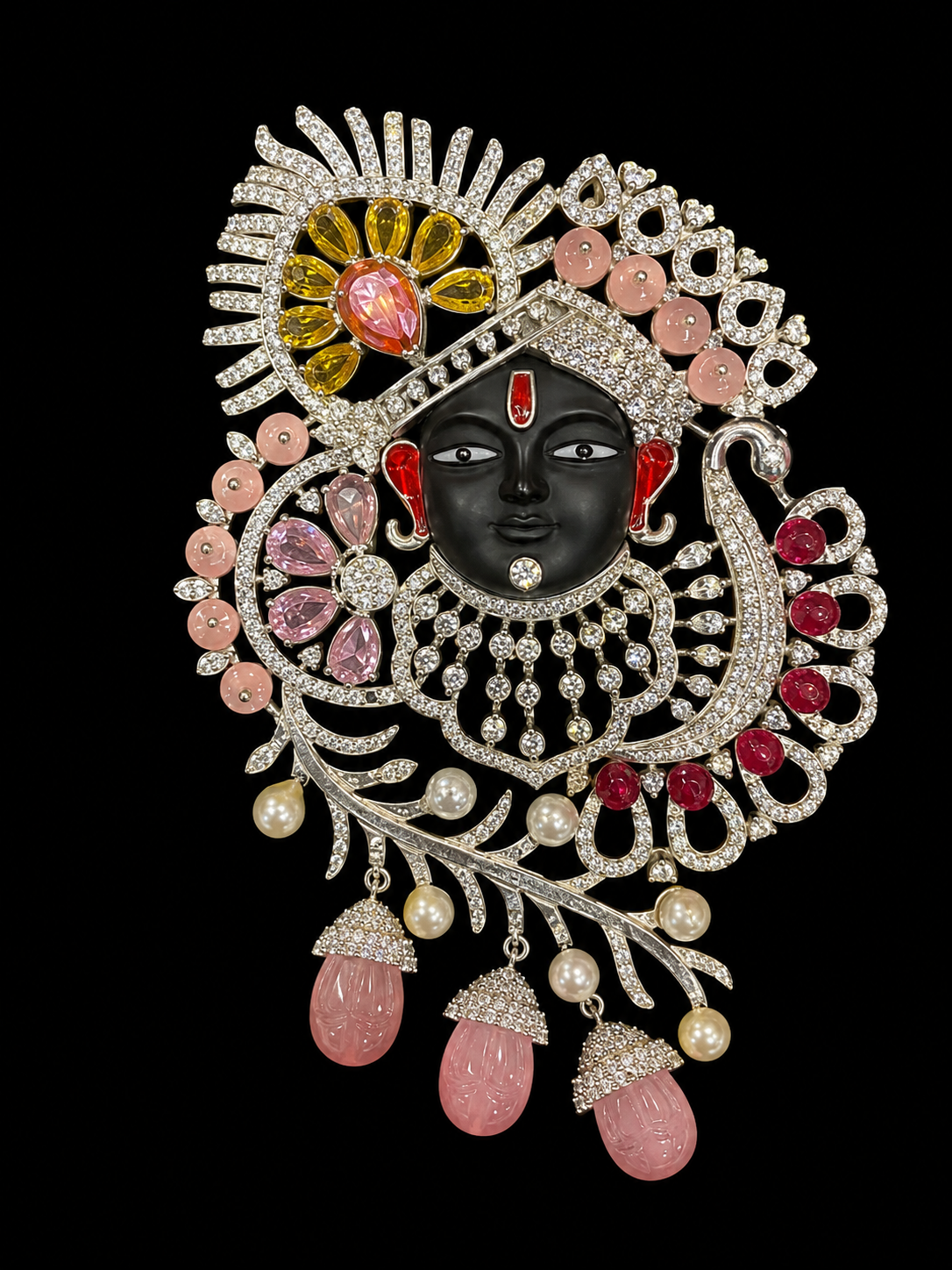 Shree Krishna Designer Statement Brooch