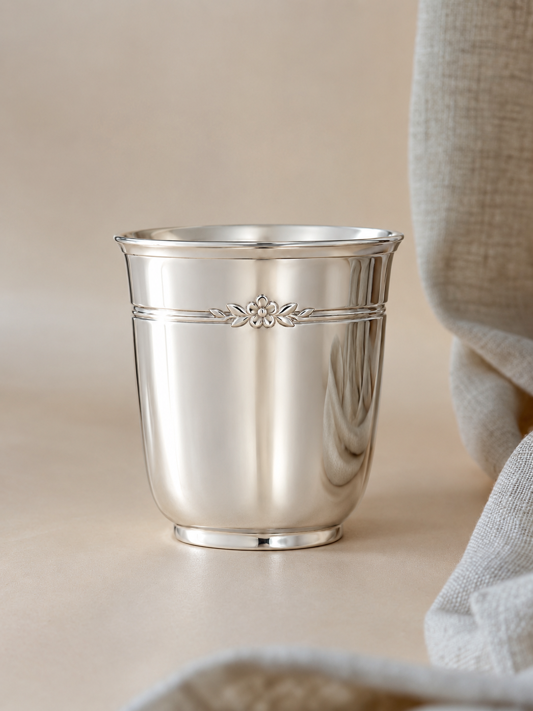 silver baby cup