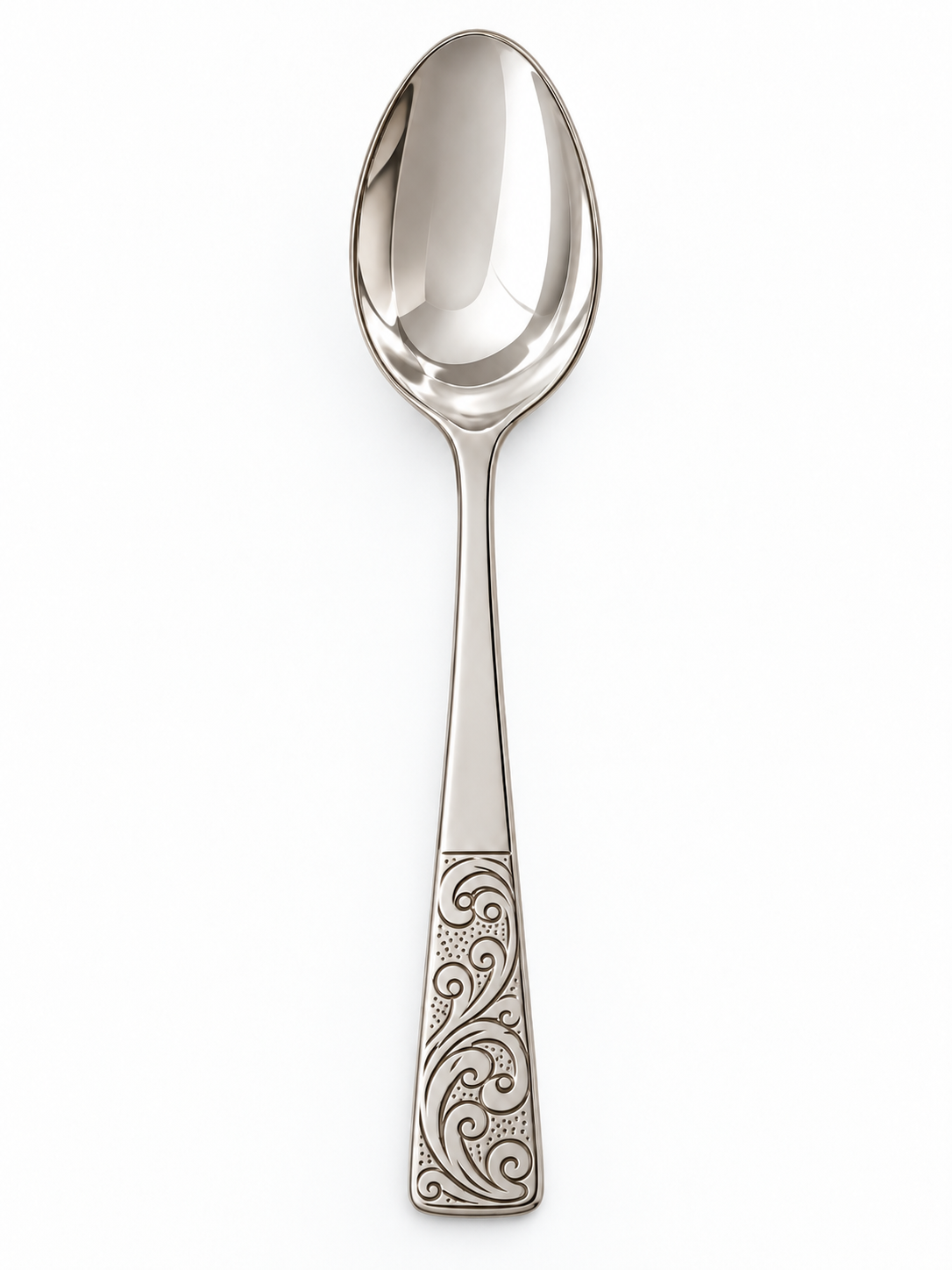 Premium Floral Engraved Silver Spoon