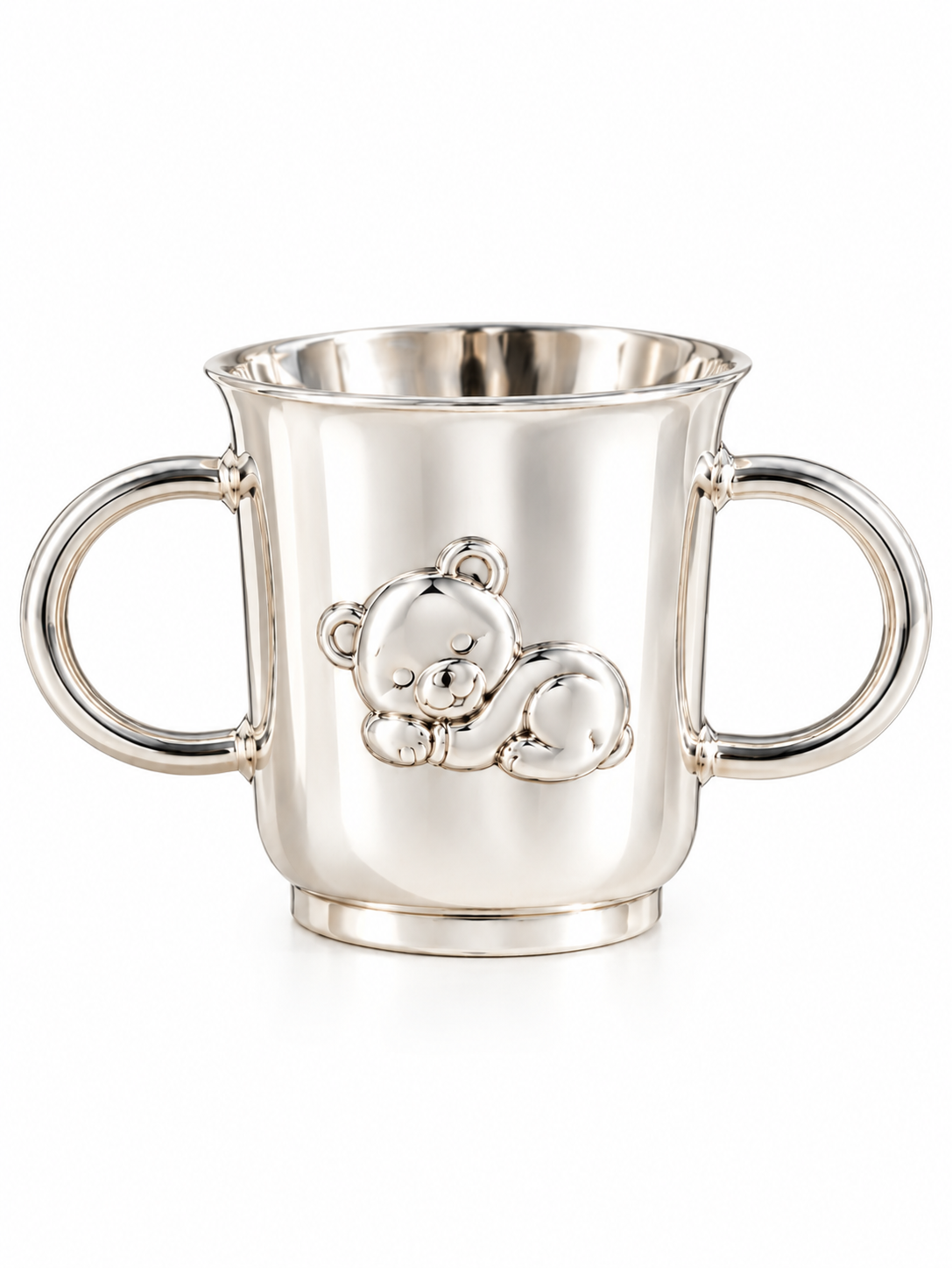 silver baby mug