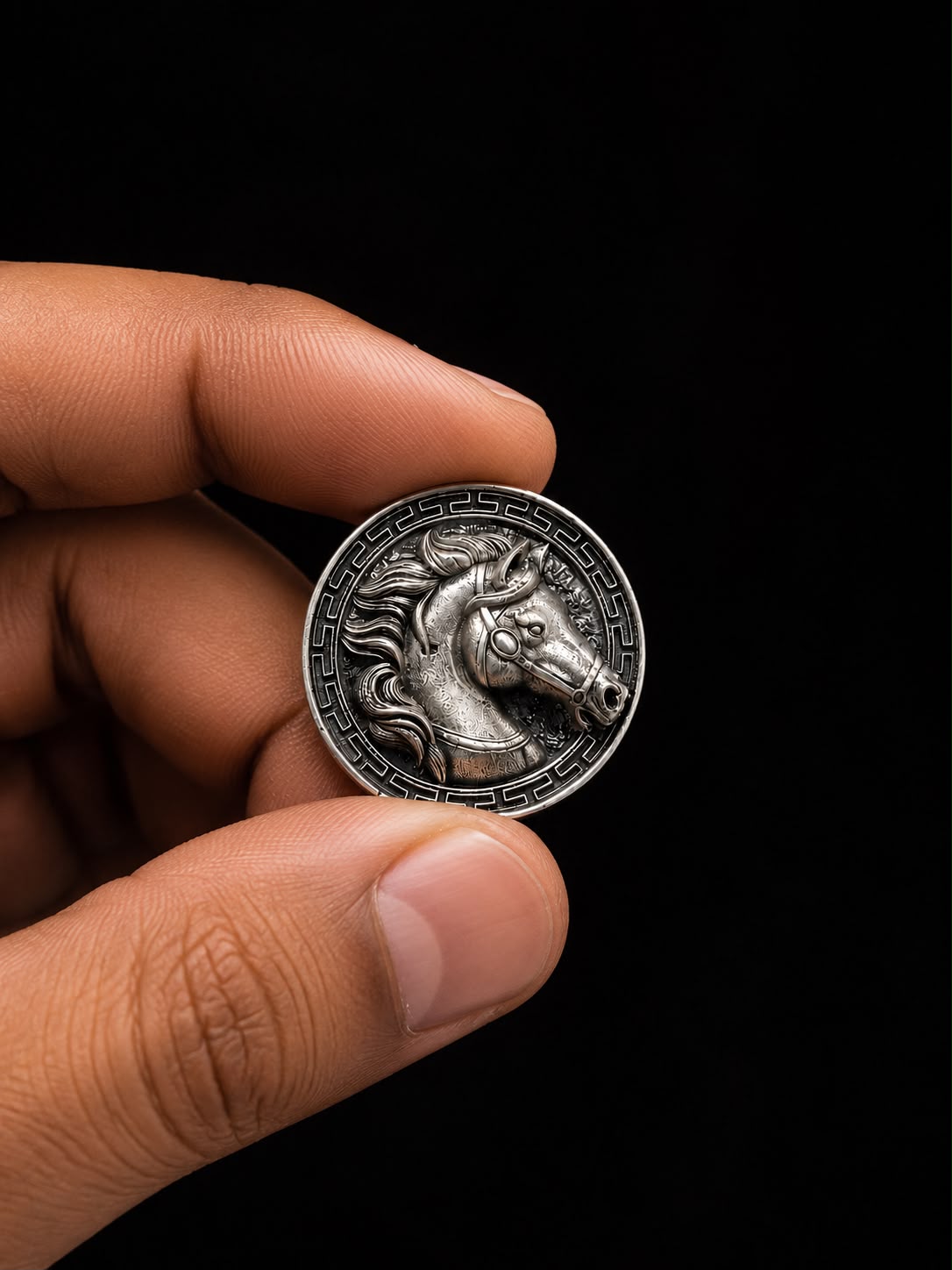 Vintage Silver Horse Head Brooch