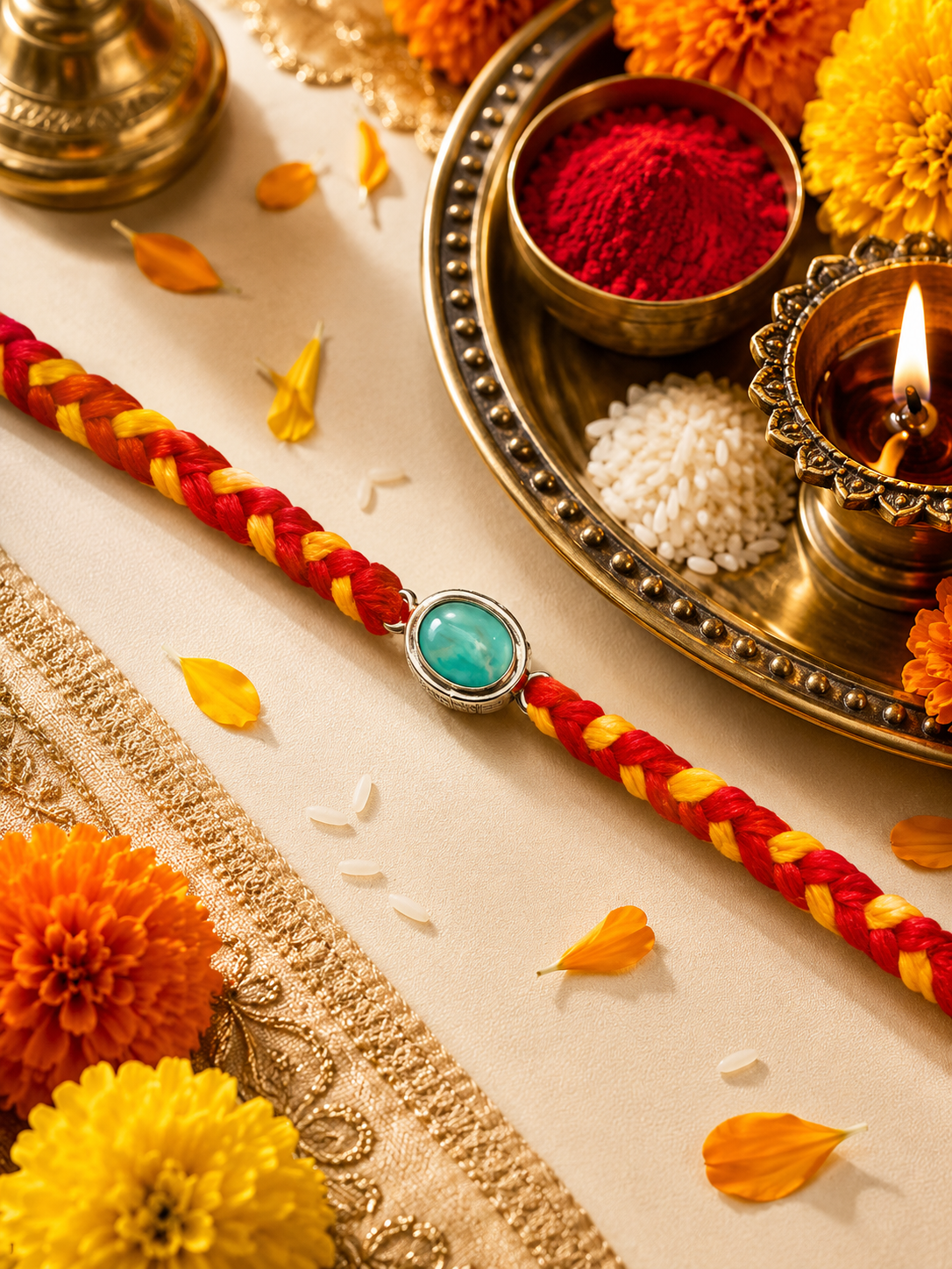 stone silver Rakhi