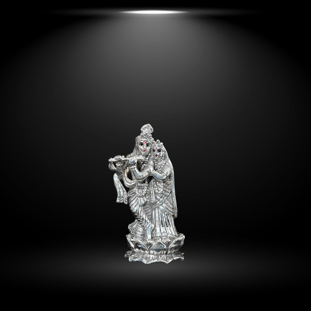 कैंड्रिन 925 राधा कृष्ण कमल की 3डी मूर्ति के साथ