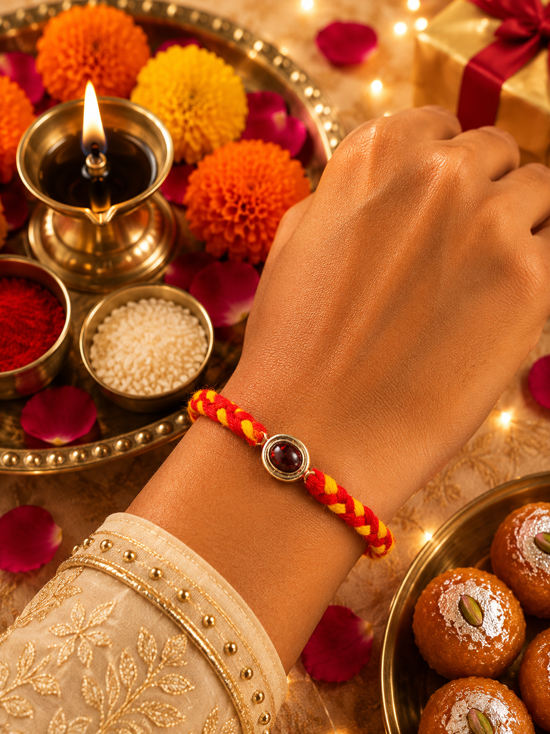 stone silver Rakhi