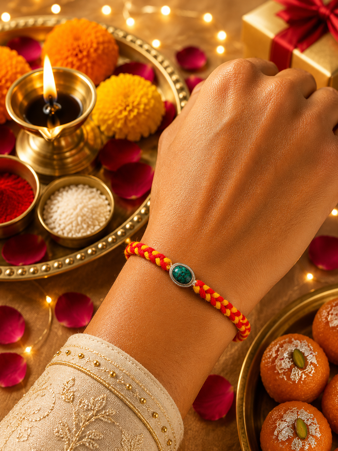 Stone Silver Rakhi