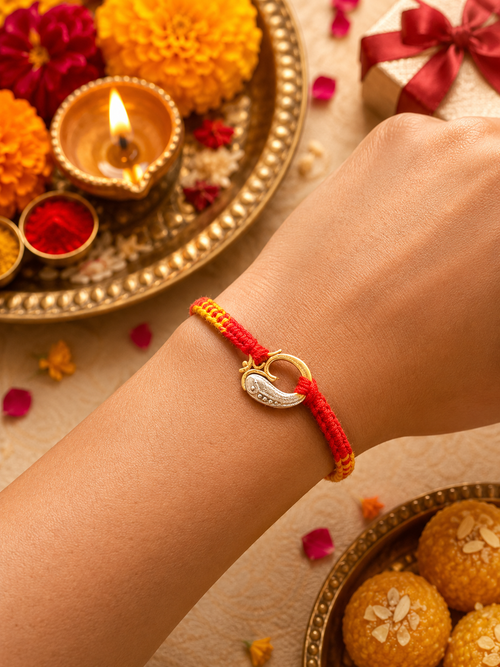 925 Sterling Silver Paisley Rakhi