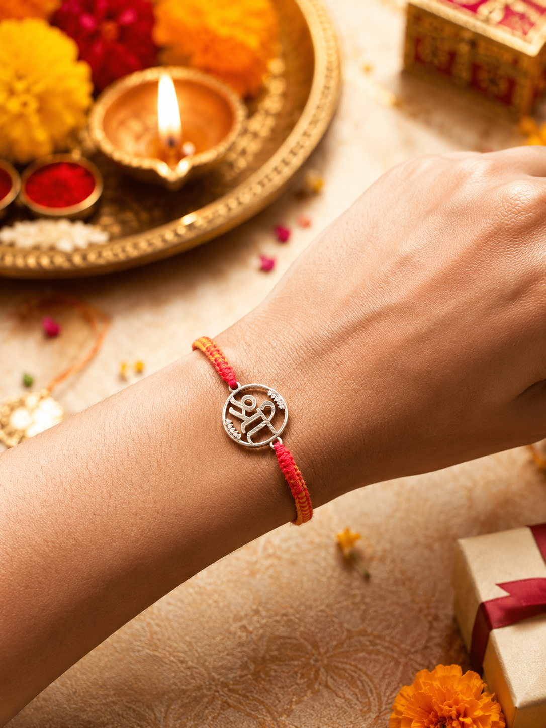 925 Sterling Silver Om Rakhi