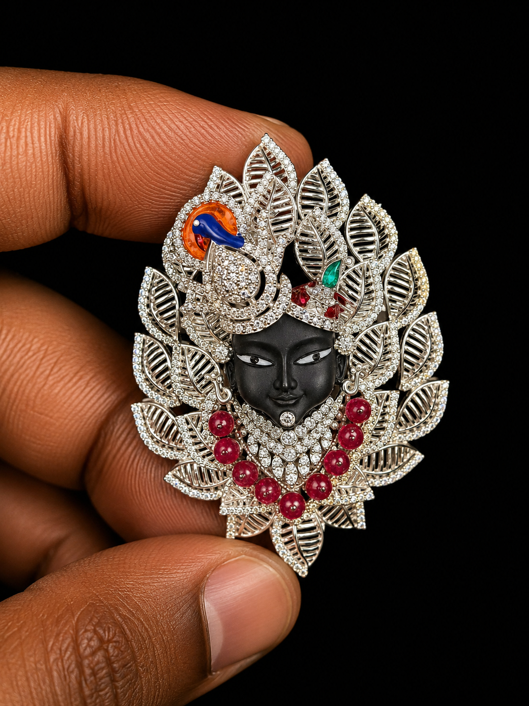 Krishna Lotus Designer Statement Brooch