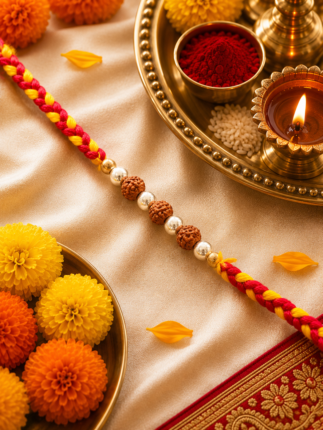 Silver Rudraksha Rakhi