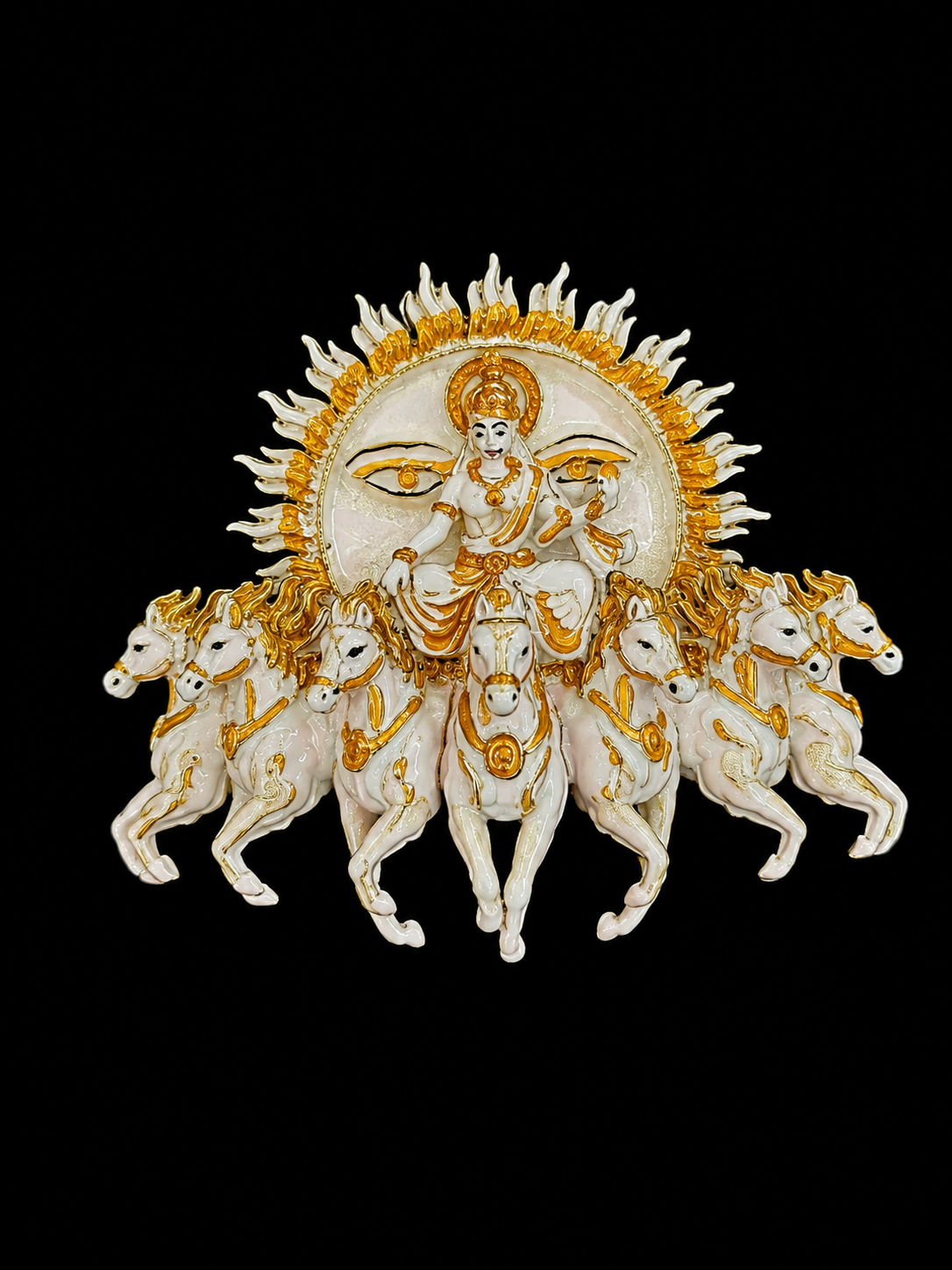Surya Dev Seven Horses Statement Brooch