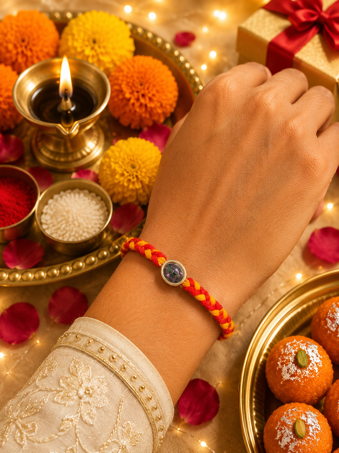 Stone Silver Rakhi