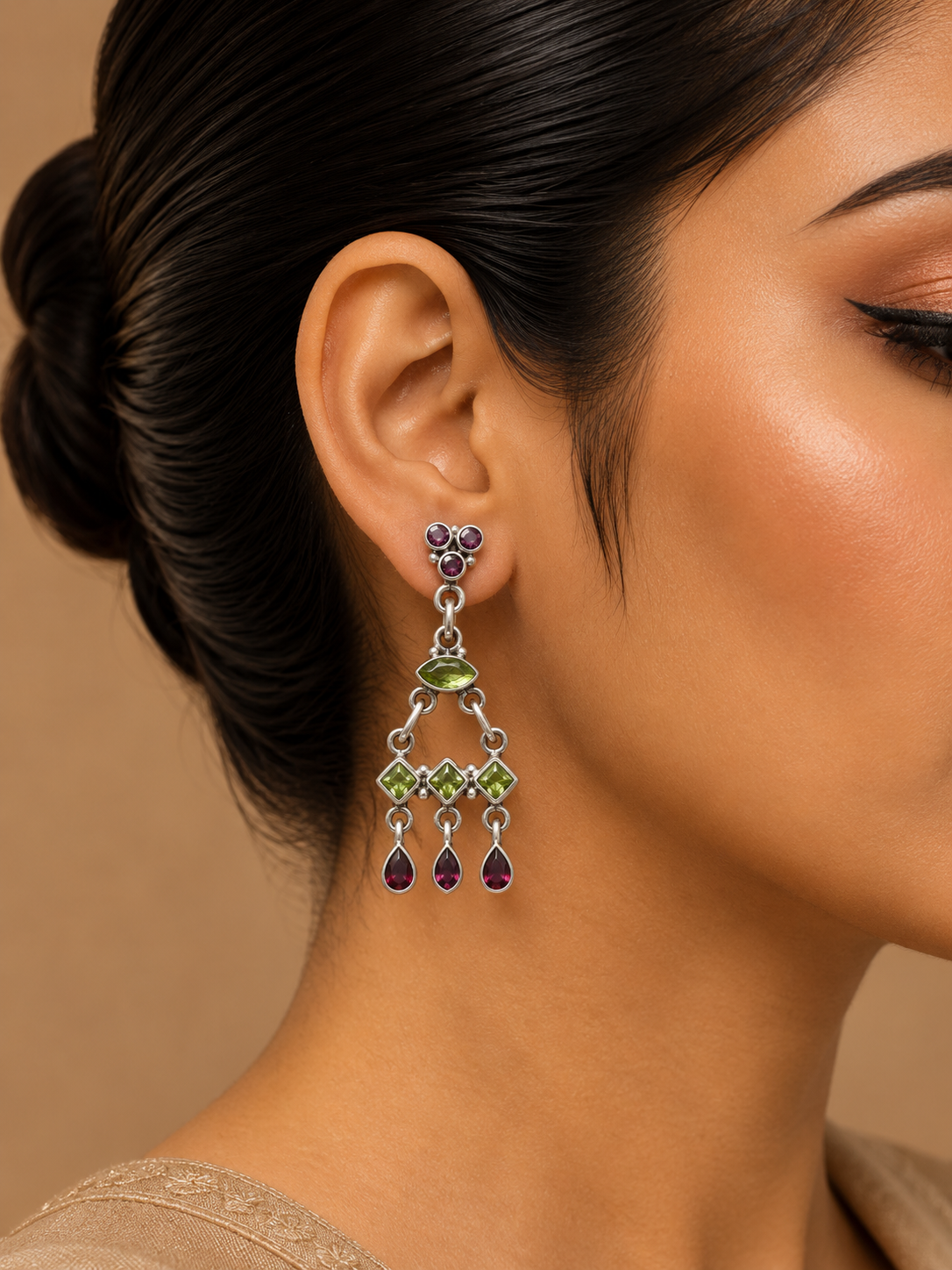 Silver Designer Jhumka Earrings