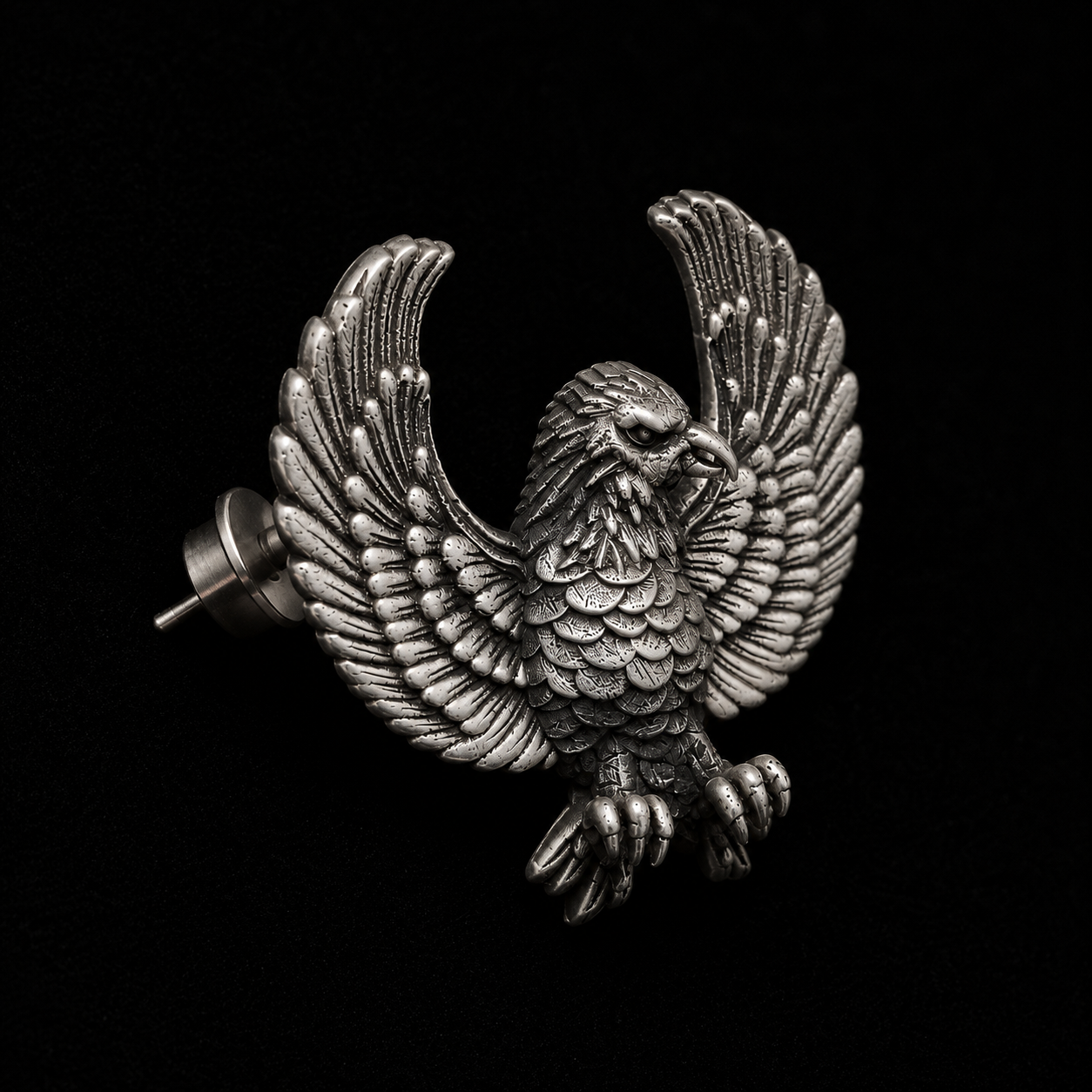 Majestic Eagle Designer Brooch Pin – Silver Finish