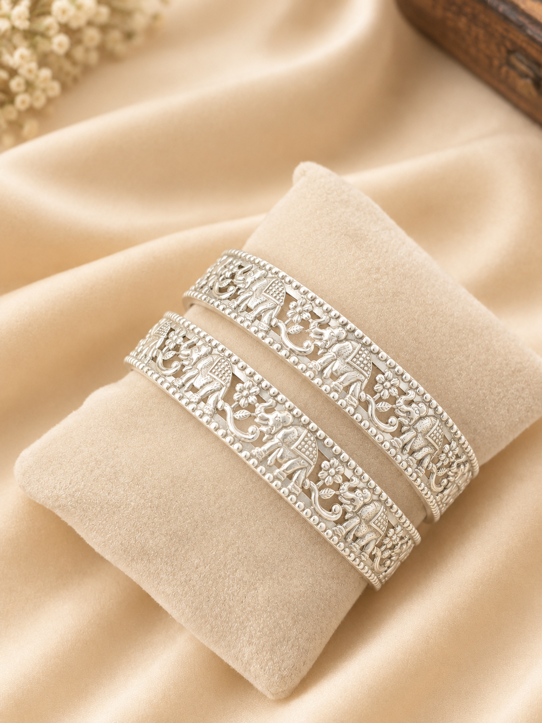 Silver Elephant Designer Bangles