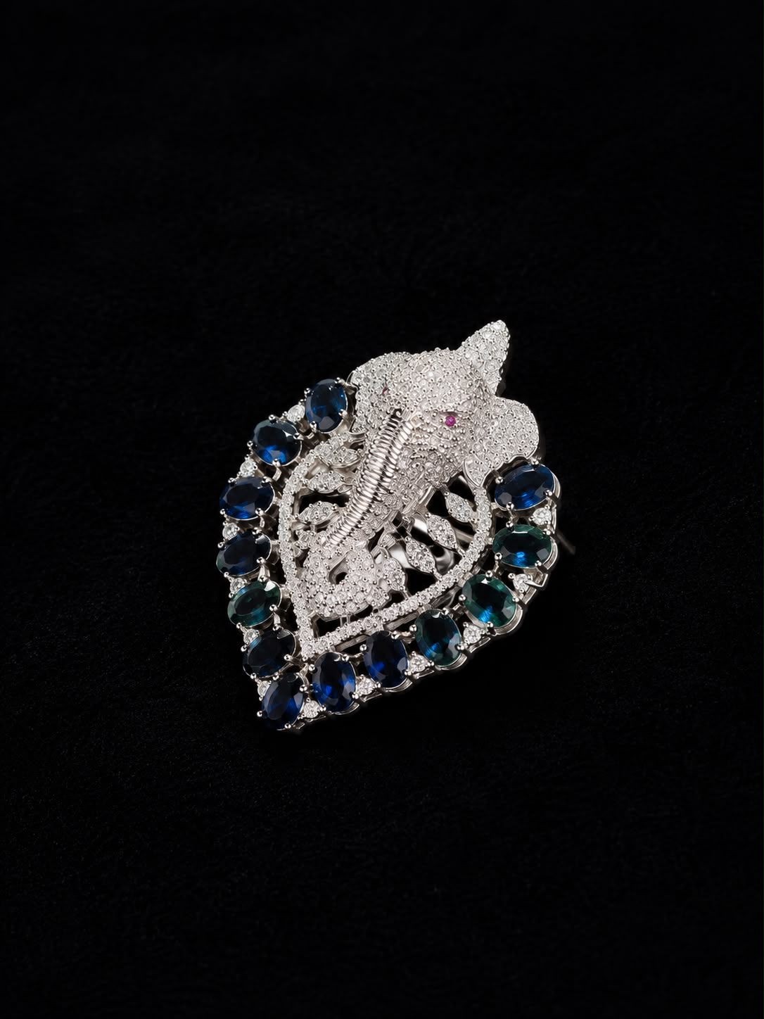 Luxury Lord Ganesha Crystal Brooch
